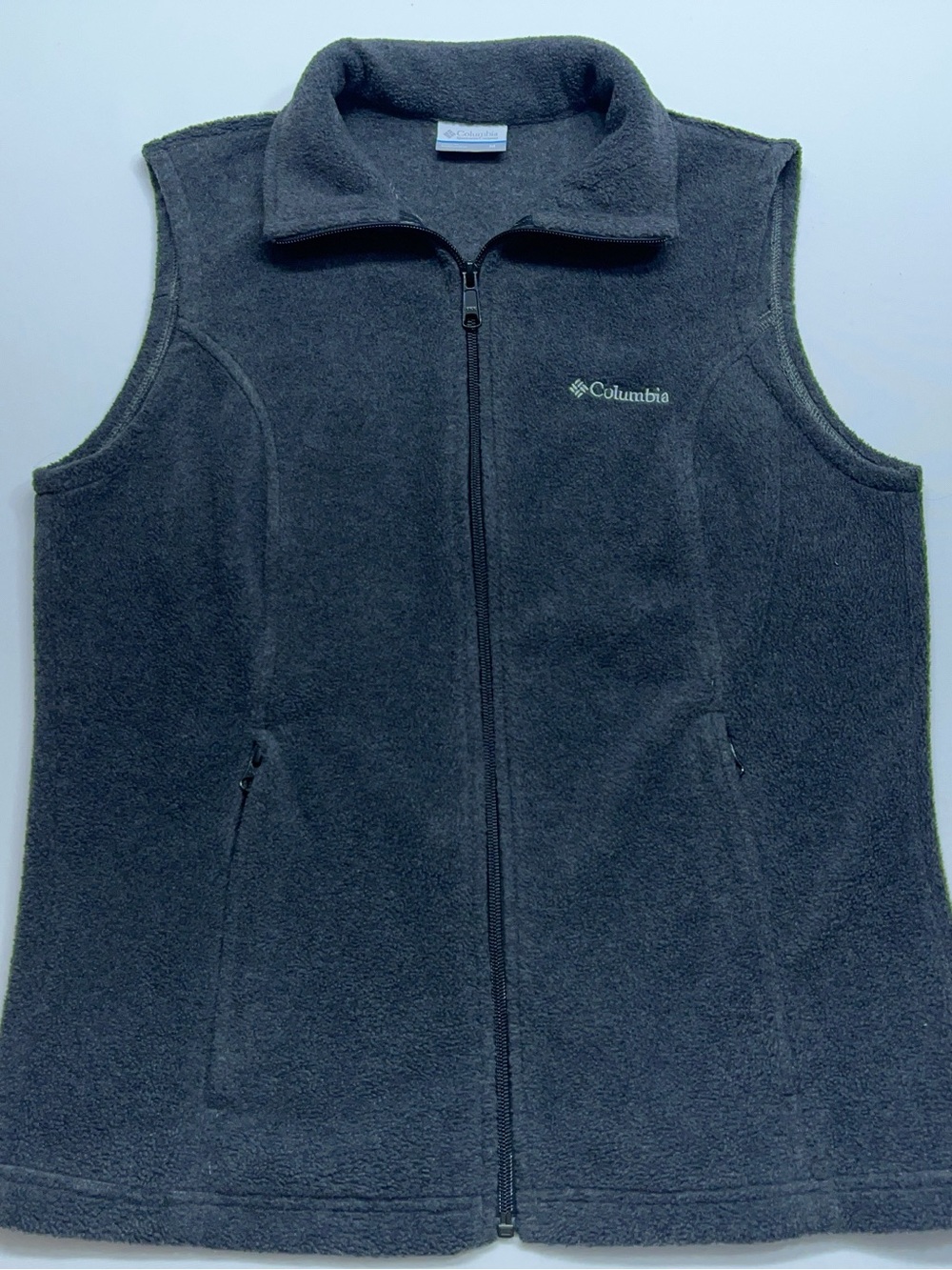 Columbia Fleece Vest Mens Size Medium Dark Grey Sherpa Sweater Hiking